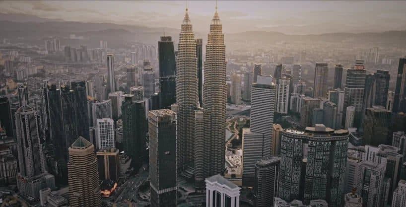 The Kuala Lumpur skyline from above